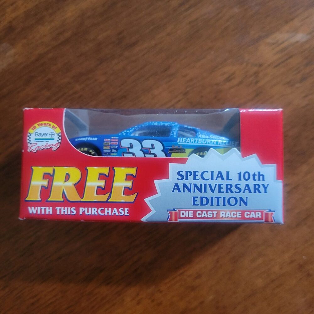 #33 Yellow Race Car -10th Anniversary Alka-Seltzer Bayer Die Cast